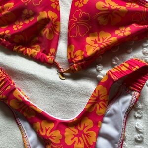 NWOT Floral Bikini Set in Pink/Orange